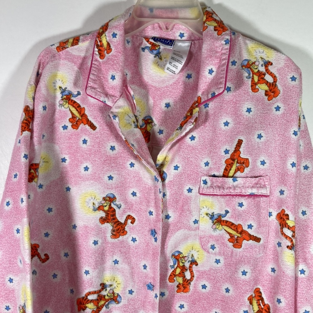 Pooh One Piece Button Front Elastic Ankle Long Sleeve Pajamas w Feet  Size M - Picture 3 of 9